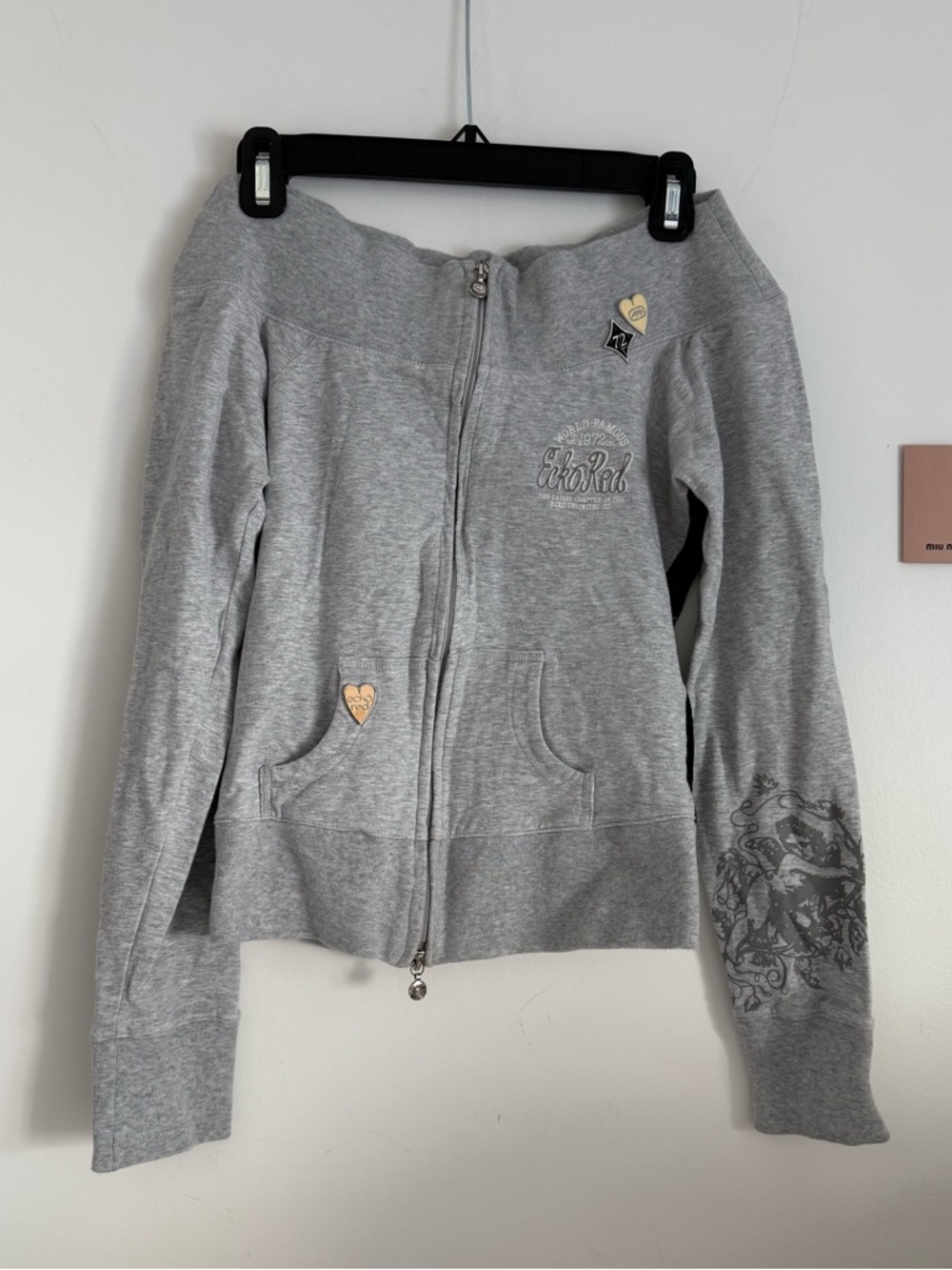 Vintage Y2K Off shoulder zip up